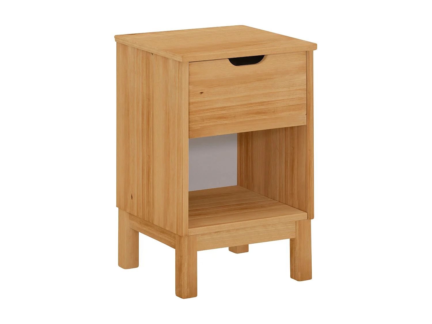 Mesa de cabeceira com 2 gavetas em aglomerado de nogueira