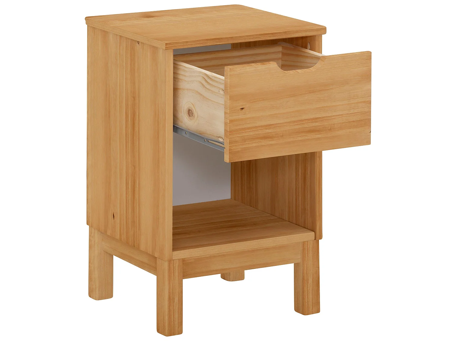 Mesa de cabeceira com 2 gavetas em aglomerado de nogueira