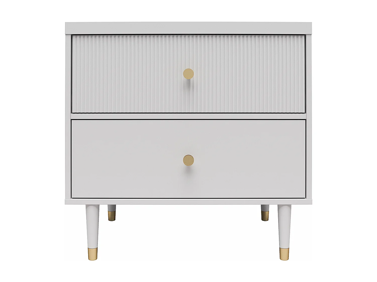 Mesa de cabeceira com 2 gavetas em aglomerado de partículas cinzento