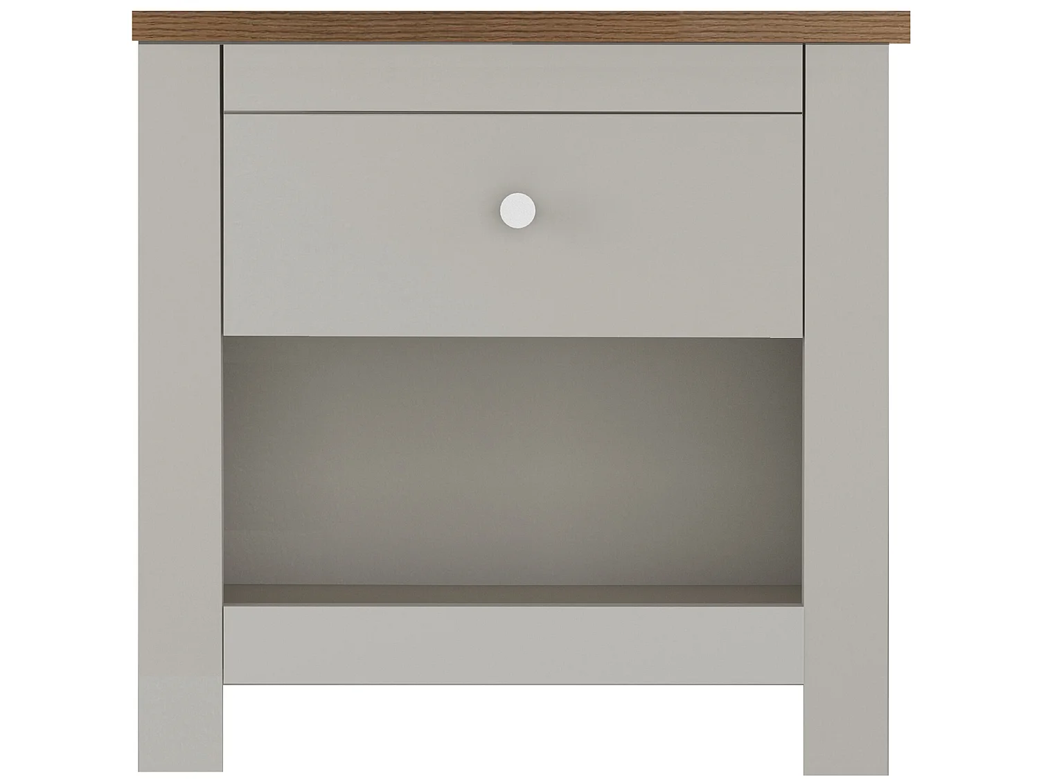 Mesilla de noche con 1 cajón Roble Crema