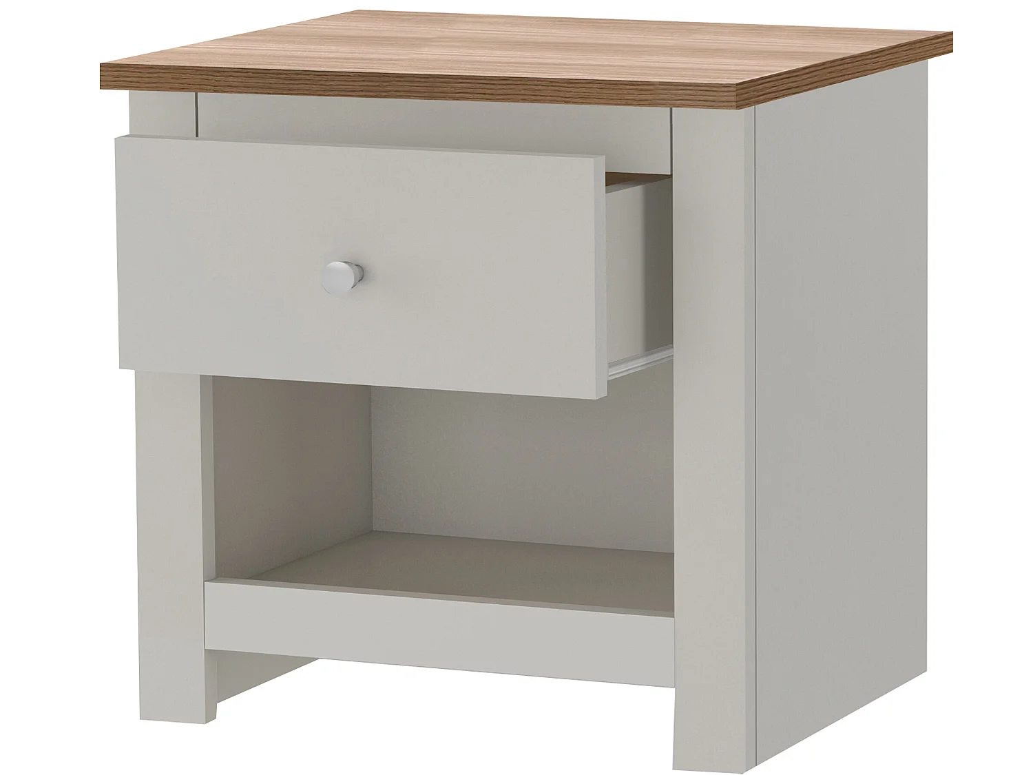 Mesa de cabeceira com 1 gaveta em aglomerado natural