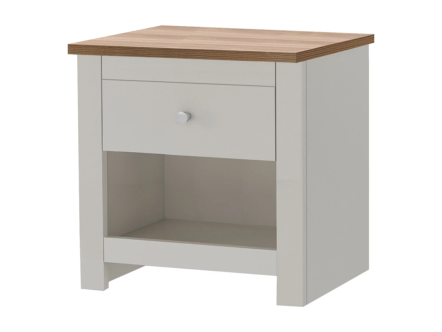 Emerald | Table de chevet à 1 tiroir en effet chêne crème