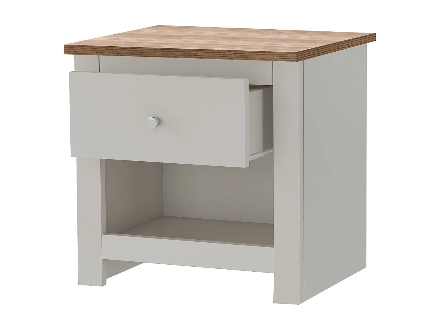 Emerald | Table de chevet à 1 tiroir en effet chêne crème