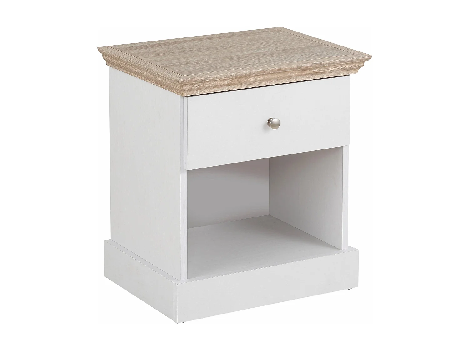Binz|Table de chevet avec 1 tiroir en effet chêne blanc