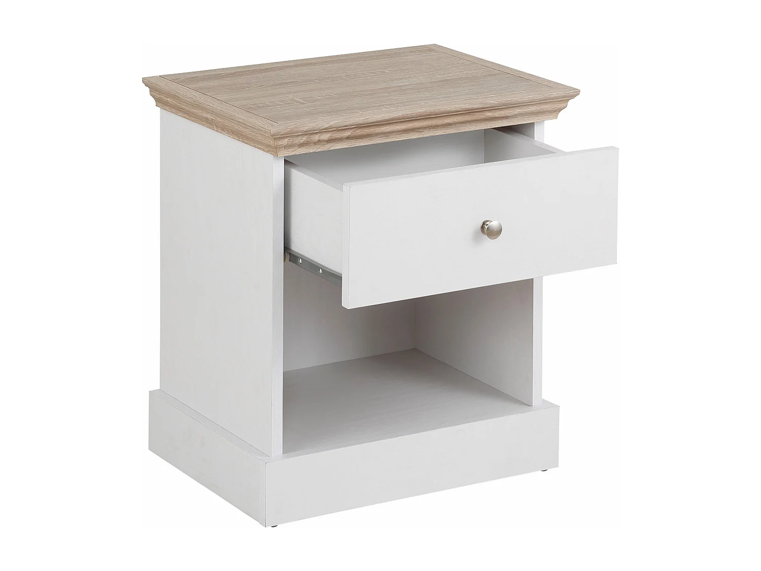 Binz|Table de chevet avec 1 tiroir en effet chêne blanc