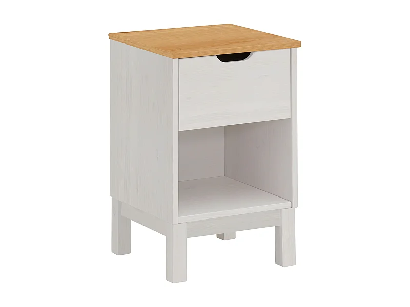 Post|Table de chevet avec 1 tiroir blanc