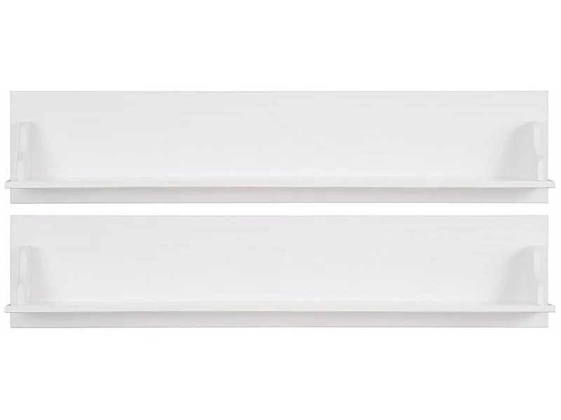 Juego de 2 estantes de pared en pino blanco