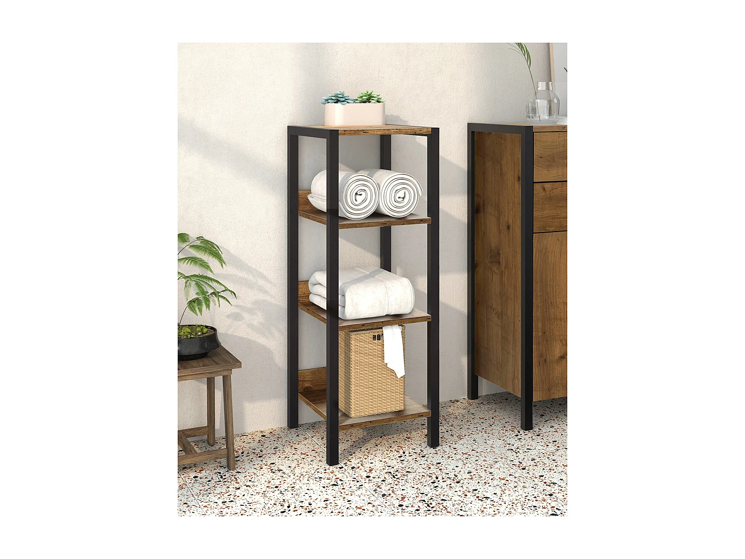 Chris | Étagère à 3 compartiments en panneau de particules de chêne parcifique