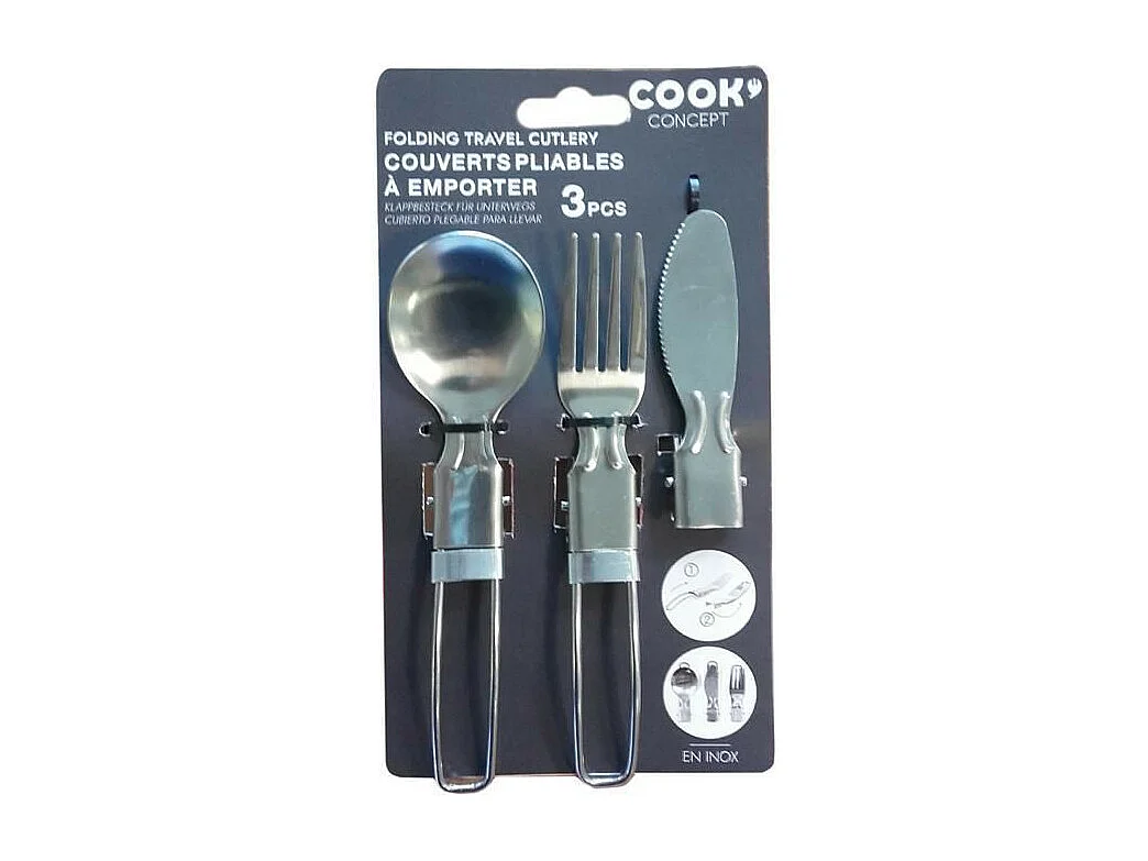 Couverts Pliables "Facile à Emporter" 8cm Argent