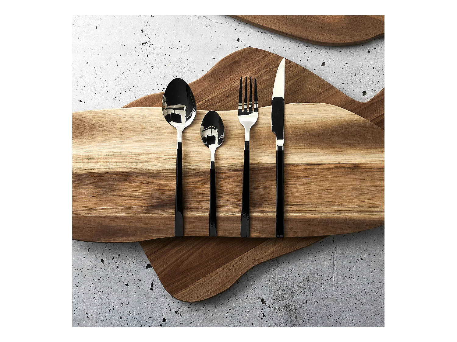 Menagere 16 Pieces Inox Manche Noir