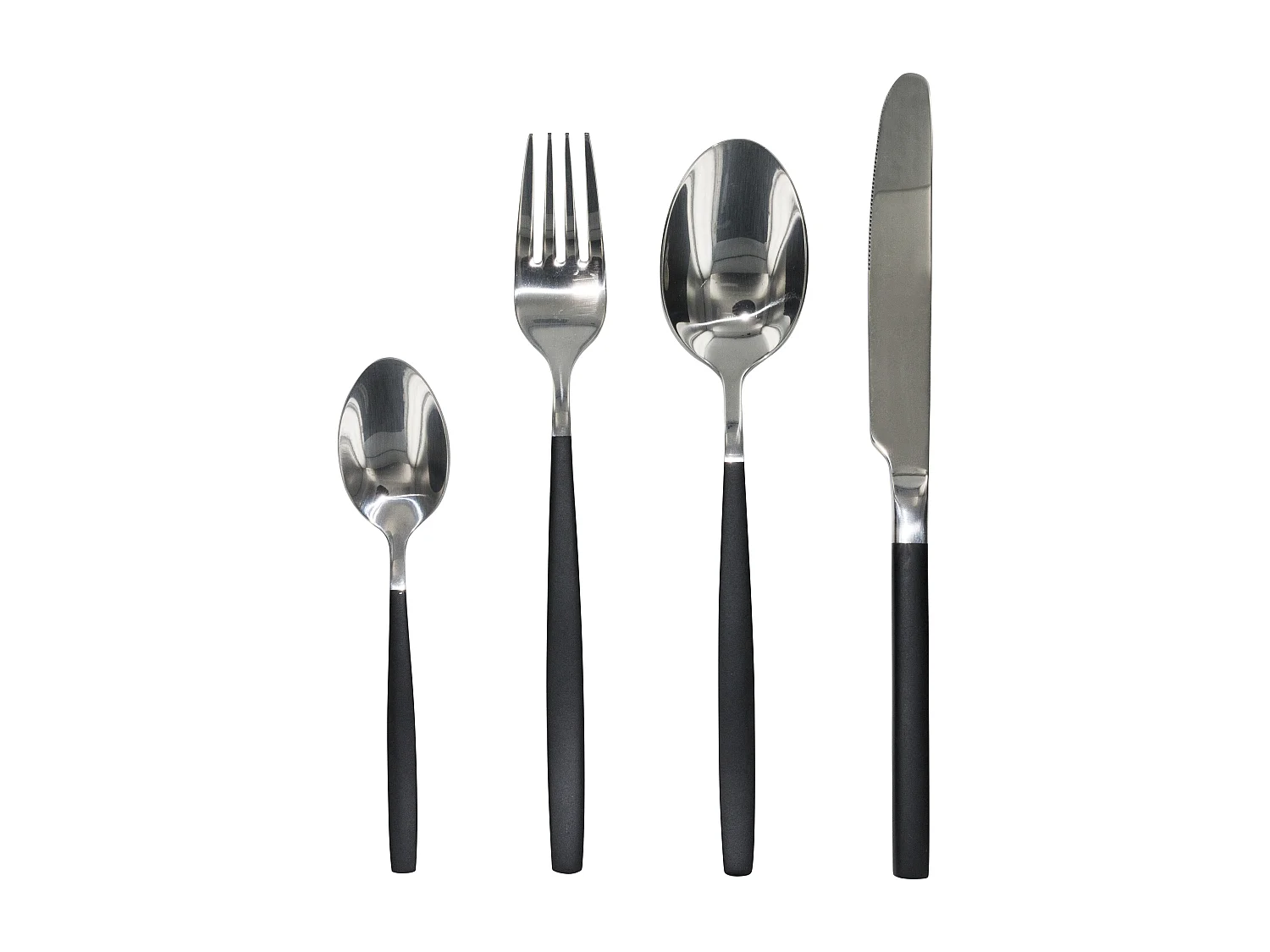 Menagere 16 Pieces Inox Manche Noir