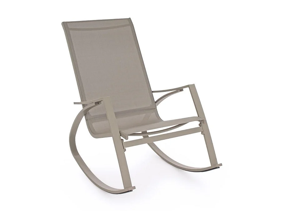 Estosa - Fauteuil de jardin à bascule Telma en acier couleur Écru