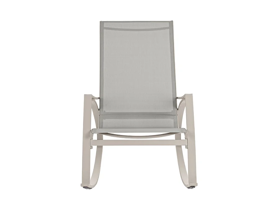 Estosa - Fauteuil de jardin à bascule Telma en acier couleur Écru