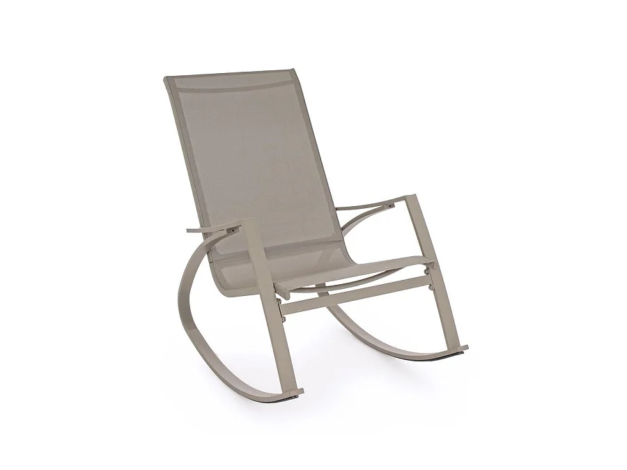 Estosa - Sillón de jardín mecedora Telma de acero color Crudo
