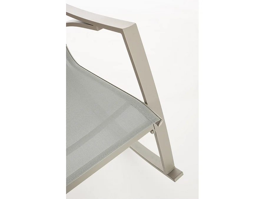 Estosa - Sillón de jardín mecedora Telma de acero color Crudo