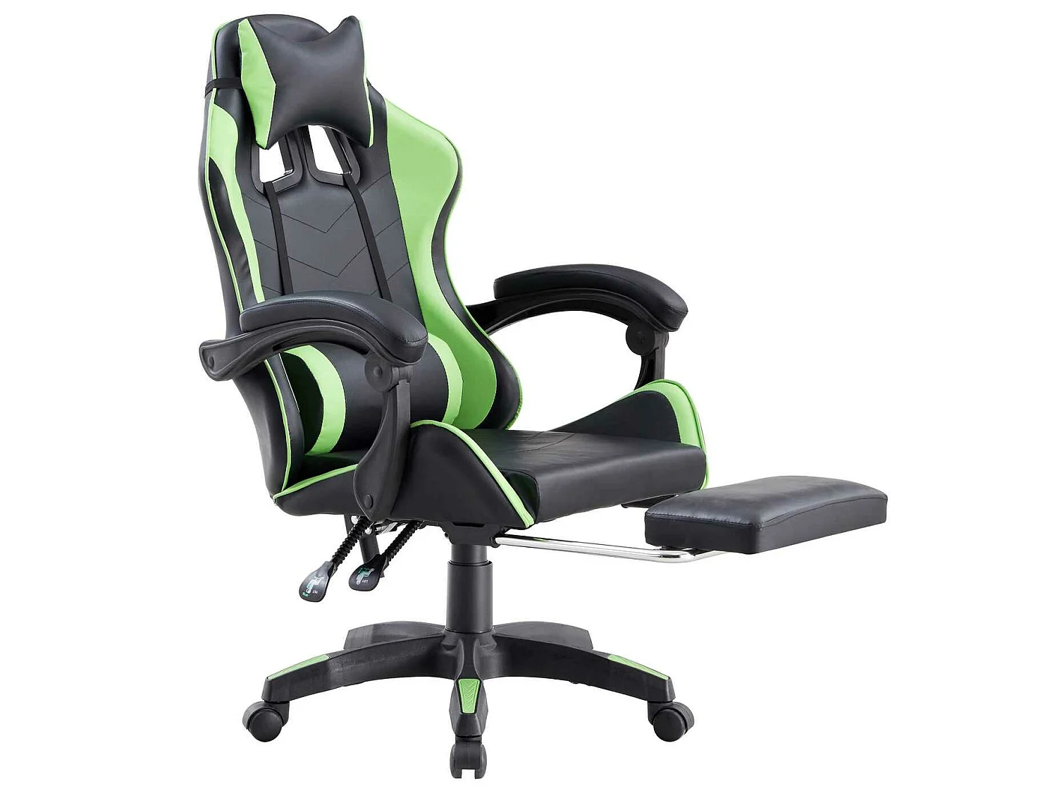We Home - Cadeira gamer ergonômica verde e preta com encosto reclinável