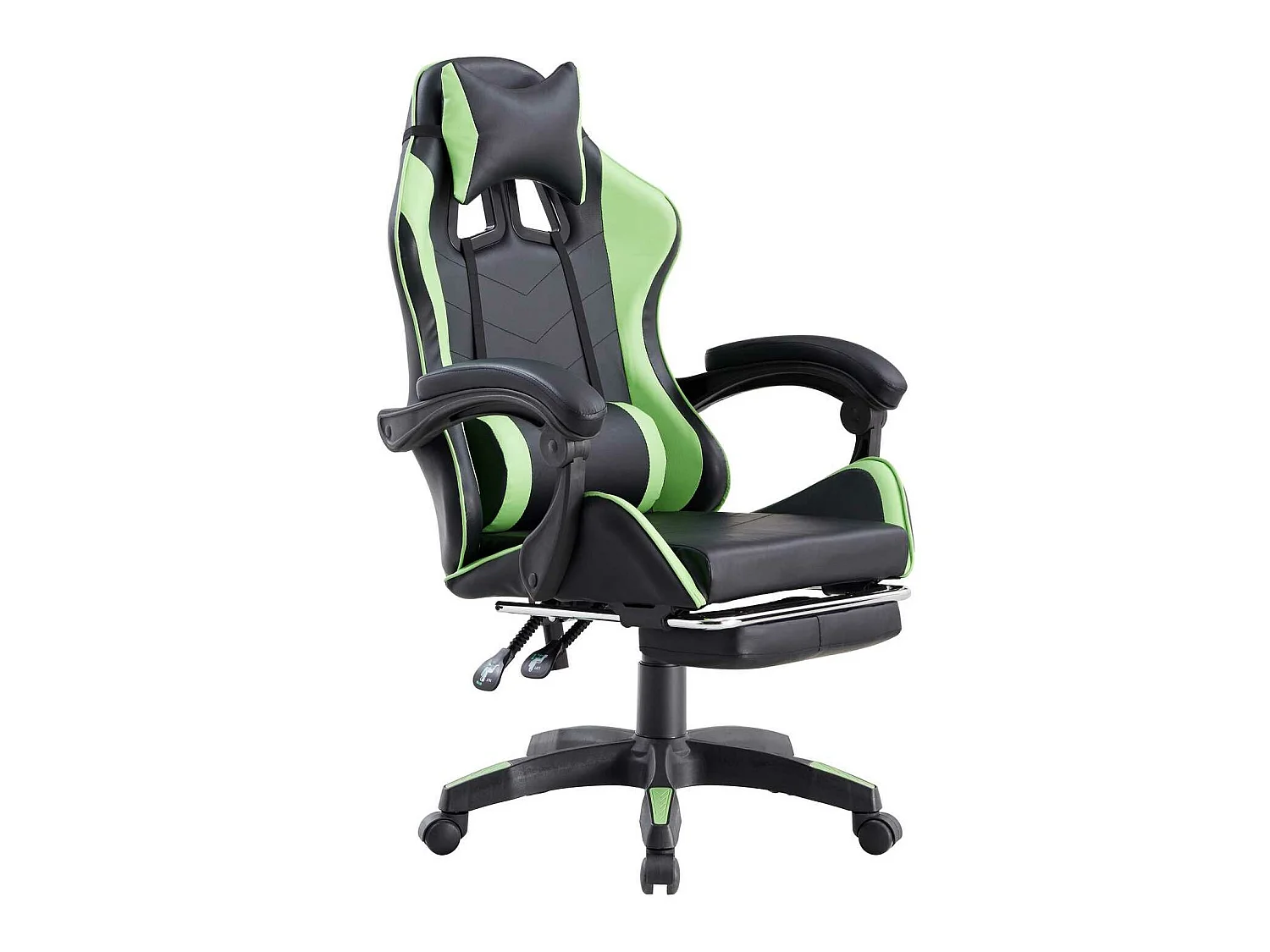 We Home - Cadeira gamer ergonômica verde e preta com encosto reclinável