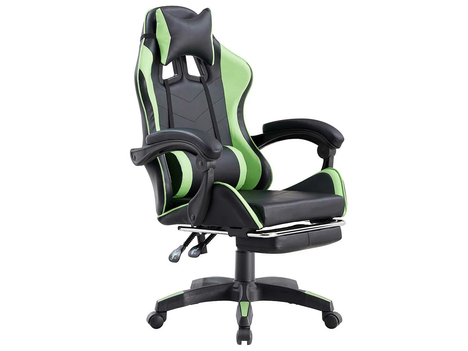 We Home - Cadeira gamer ergonômica verde e preta com encosto reclinável