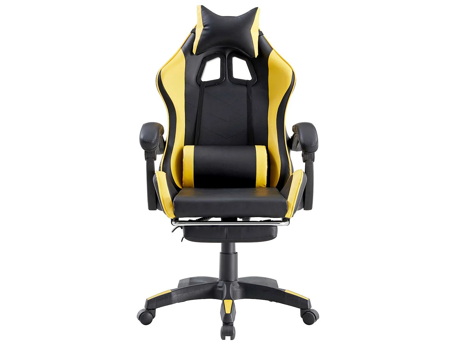 WeHome - Poltrona gamer reclinável com apoio para pés amarelo e preto