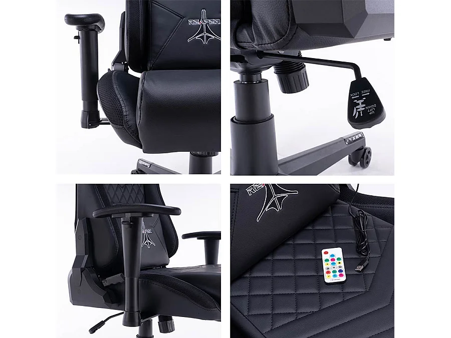 We Home - Chaise de jeu réglable et inclinable avec LED intégrées pour le bureau et la maison