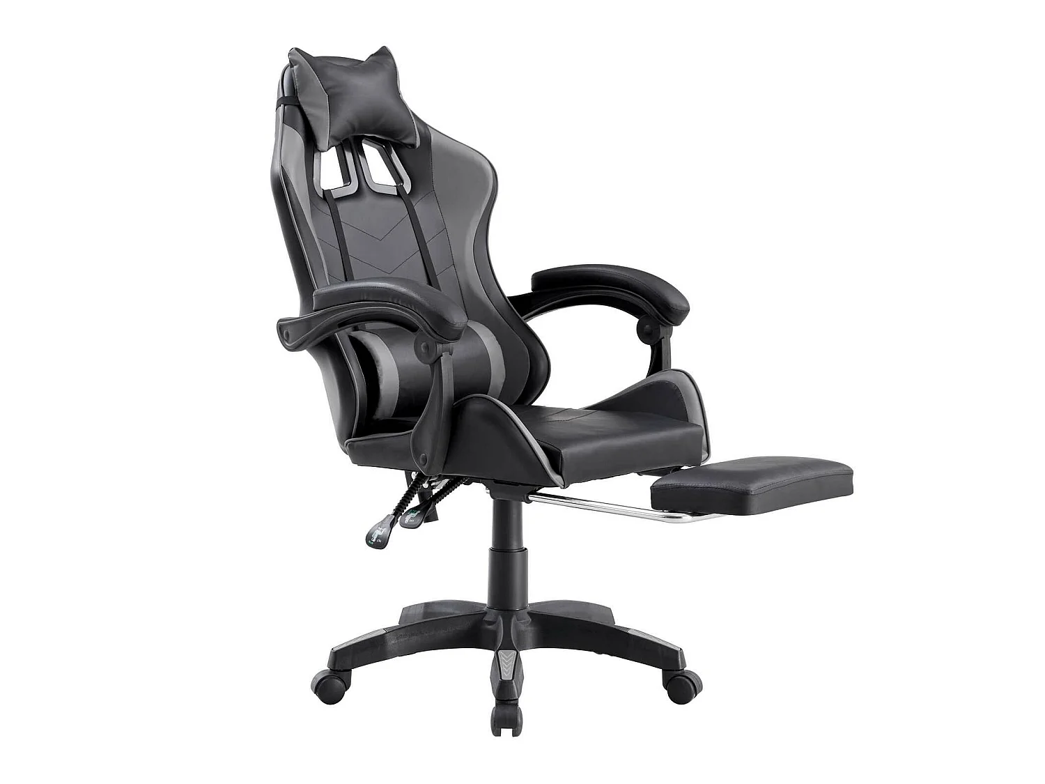 We Home - Chaise gamer ergonomique grise et noire avec dossier inclinable