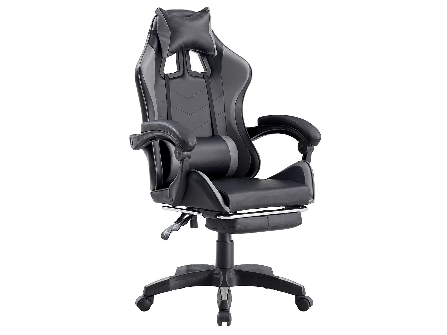 We Home - Poltrona sedia gaming grigio e nera ergonomica con schienale reclinabile