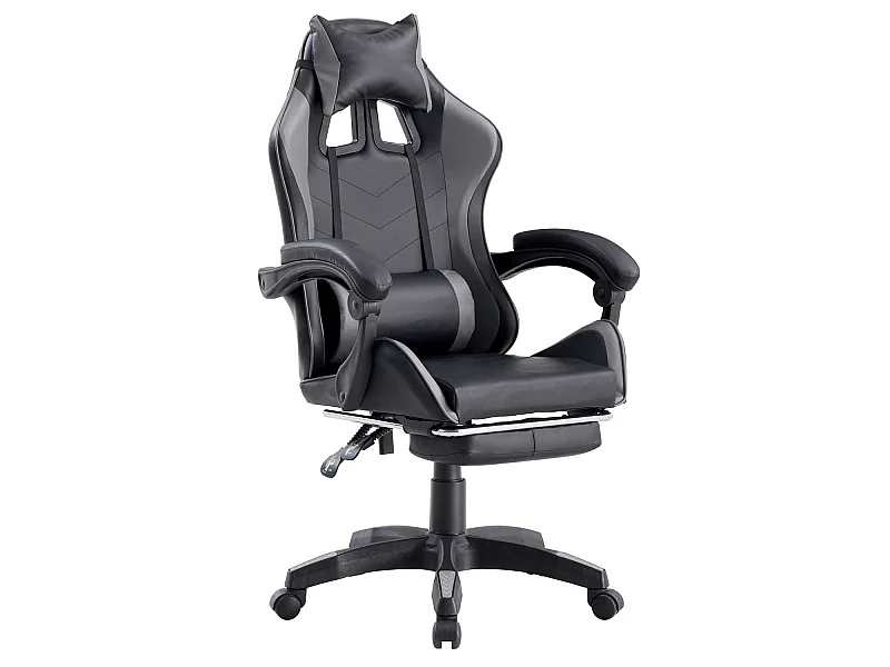 We Home - Cadeira gamer ergonômica cinza e preta com encosto reclinável