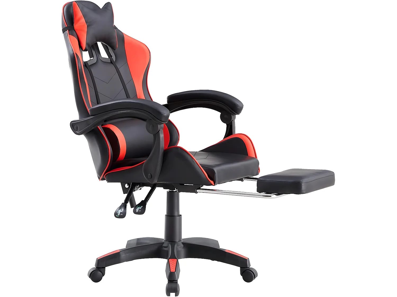 We Home - Chaise gamer ergonomique rouge et noire avec dossier inclinable