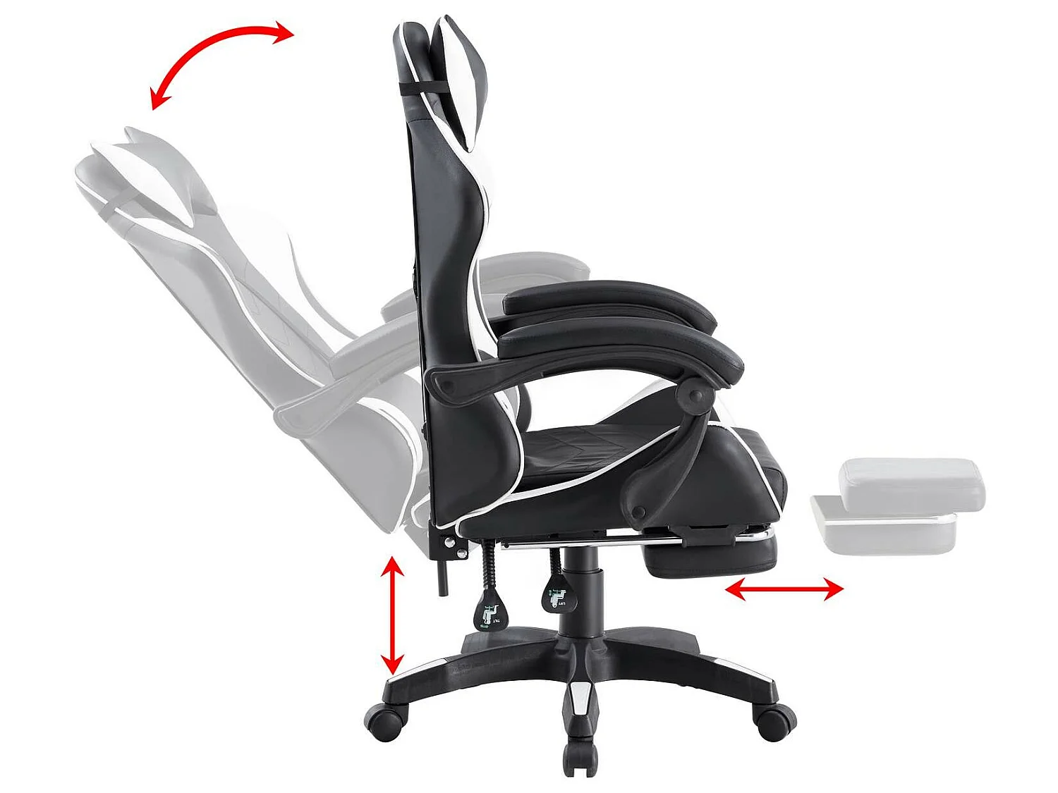 We Home - Chaise de bureau de course de jeu avec dossier inclinable