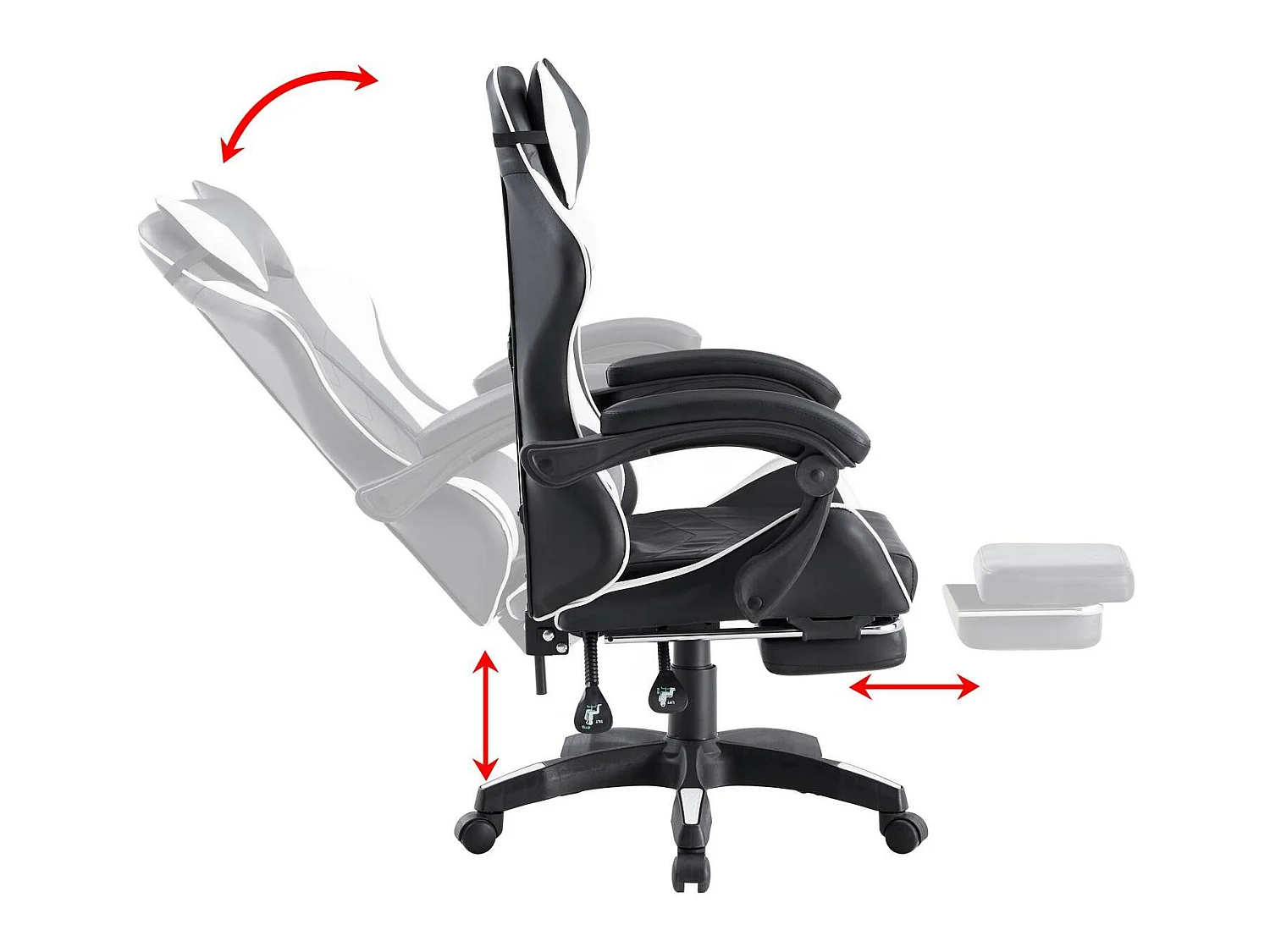We Home - Chaise de bureau de course de jeu avec dossier inclinable