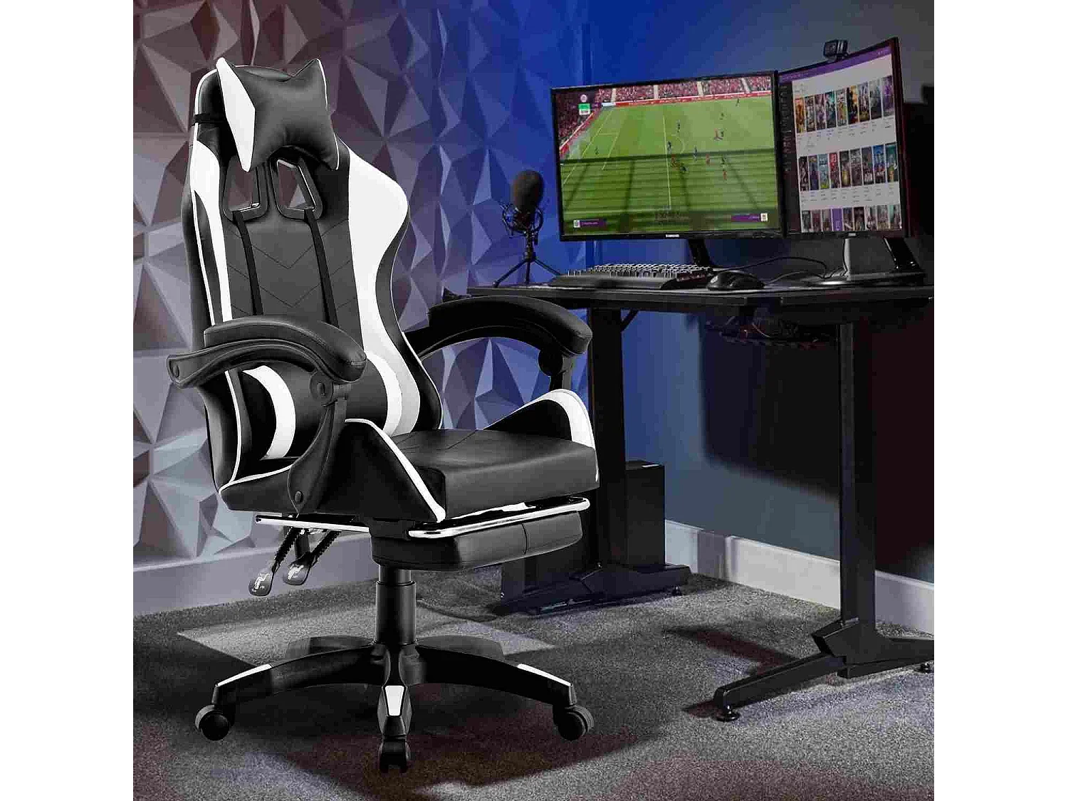 We Home - Cadeira de escritório para jogos de corrida com encosto reclinável