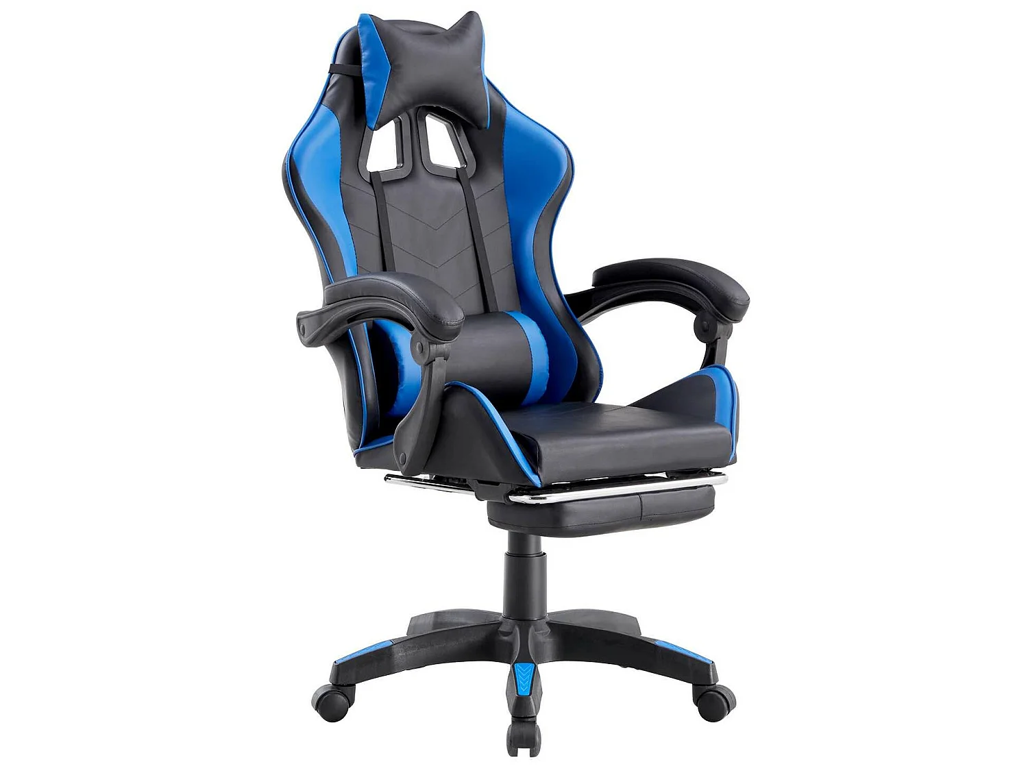 We Home - Chaise gamer ergonomique bleue et noire avec dossier inclinable