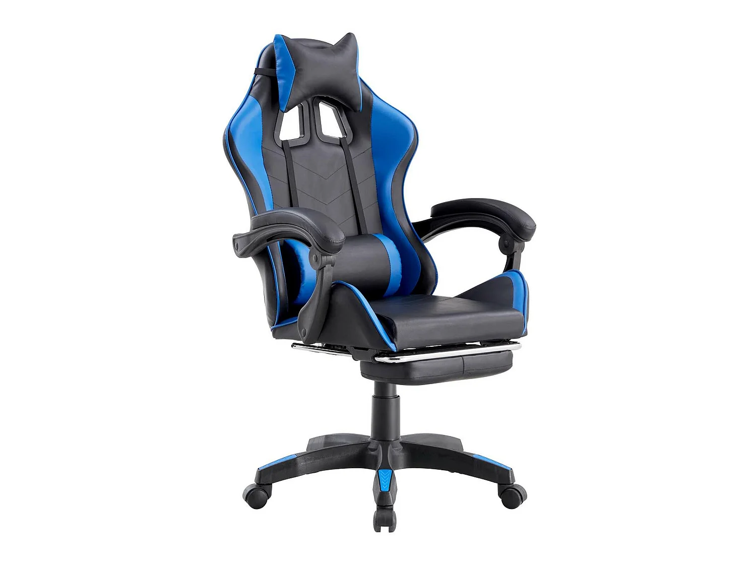 We Home - Cadeira gamer ergonômica azul e preta com encosto reclinável