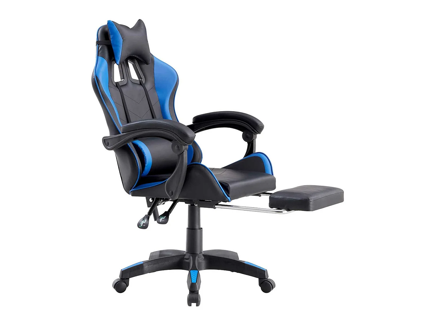 We Home - Cadeira gamer ergonômica azul e preta com encosto reclinável