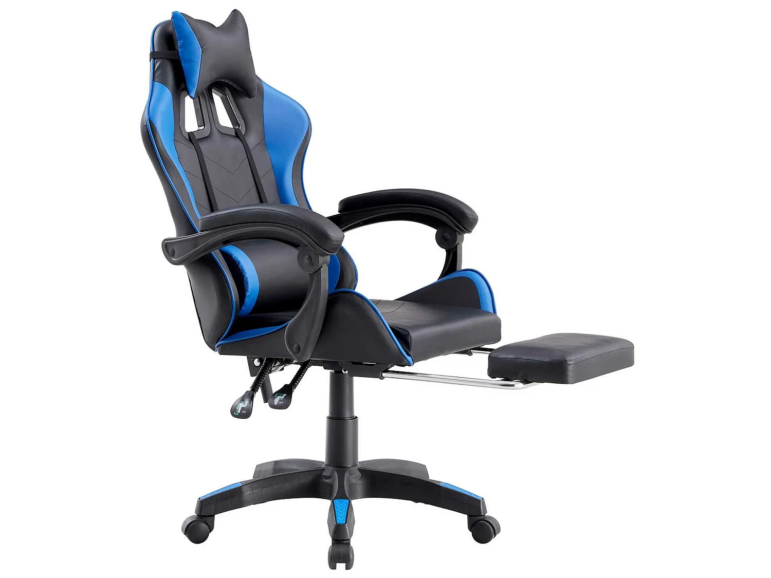We Home - Chaise gamer ergonomique bleue et noire avec dossier inclinable