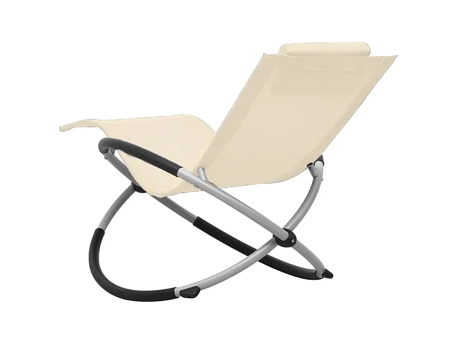 Estosa - Transat de jardin à bascule couleur crème
