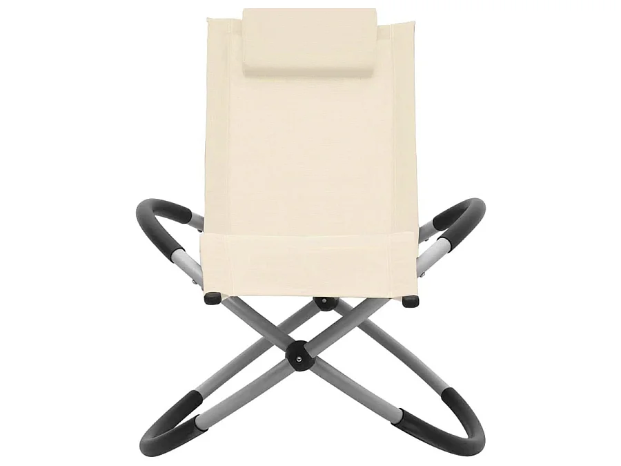 Estosa - Sedia sdraio a dondolo da giardino color panna