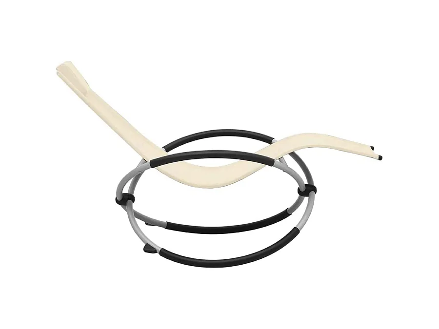 Estosa - Sedia sdraio a dondolo da giardino color panna