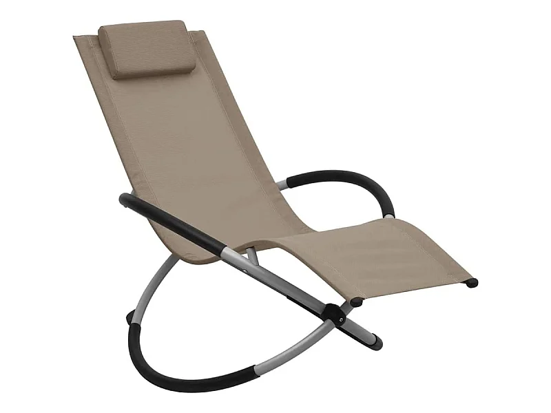 Estosa – Ecrufarbener elliptischer Schaukelstuhl für den Außenbereich