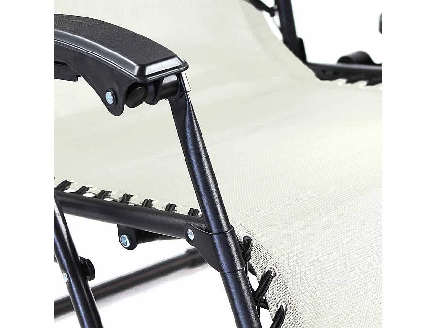 Estosa - Transat de jardin apesanteur Lucy crème