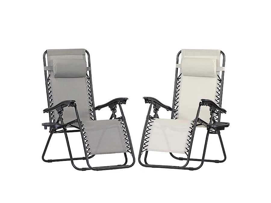 Estosa - Transat de jardin apesanteur Lucy crème