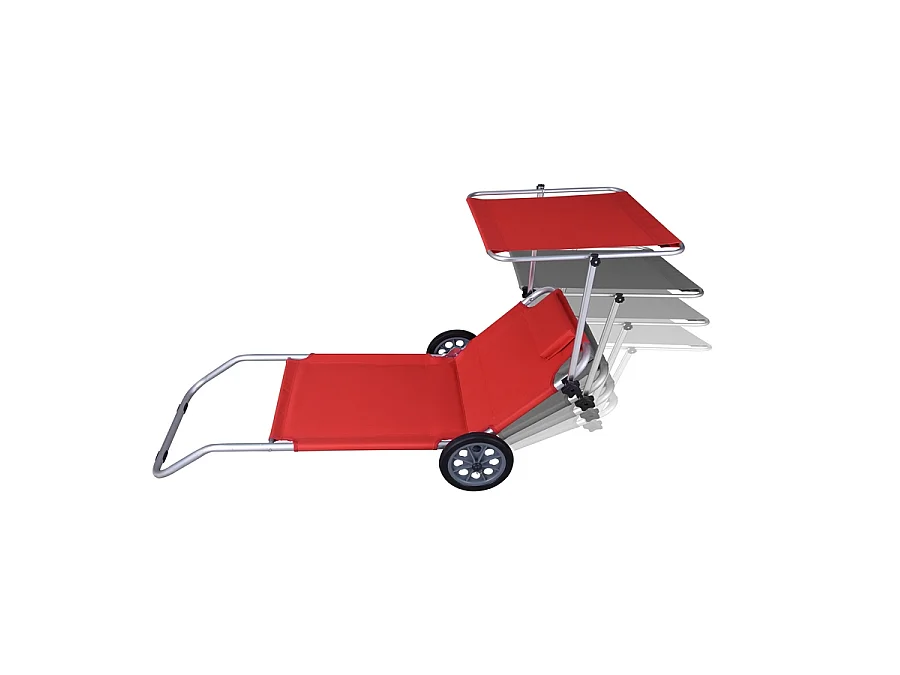 Estosa - Draagbare strandligstoel met wielen Dodi rood