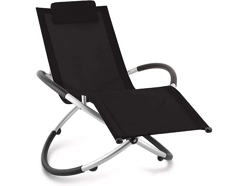 Estosa - Transat de jardin elliptique avec housse noire