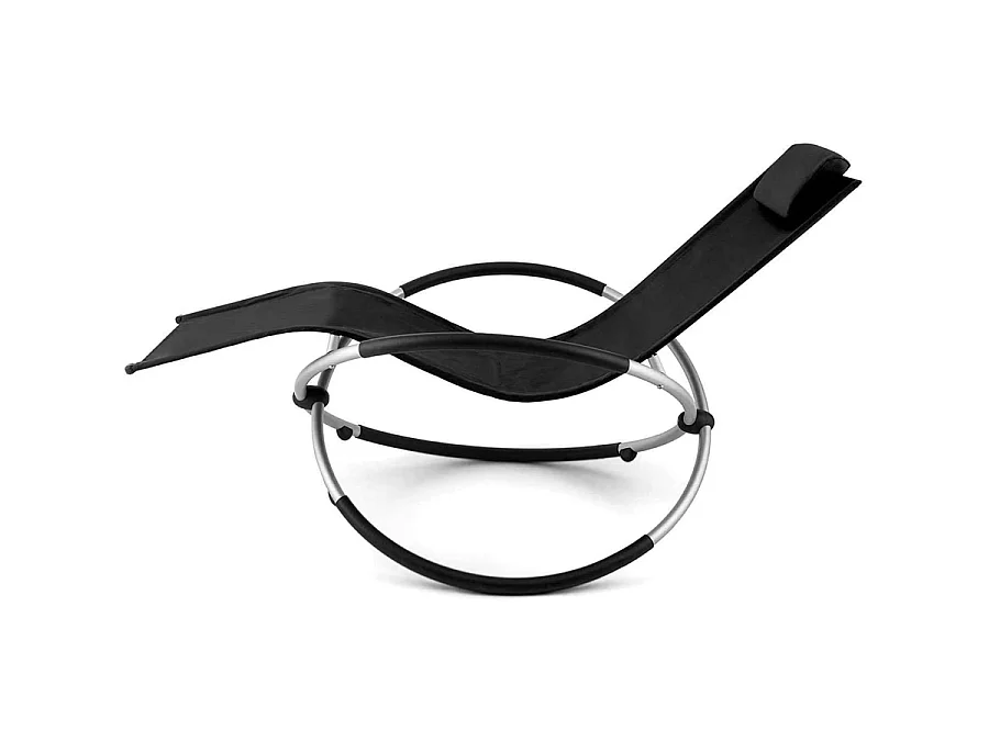 Estosa - Transat de jardin elliptique avec housse noire