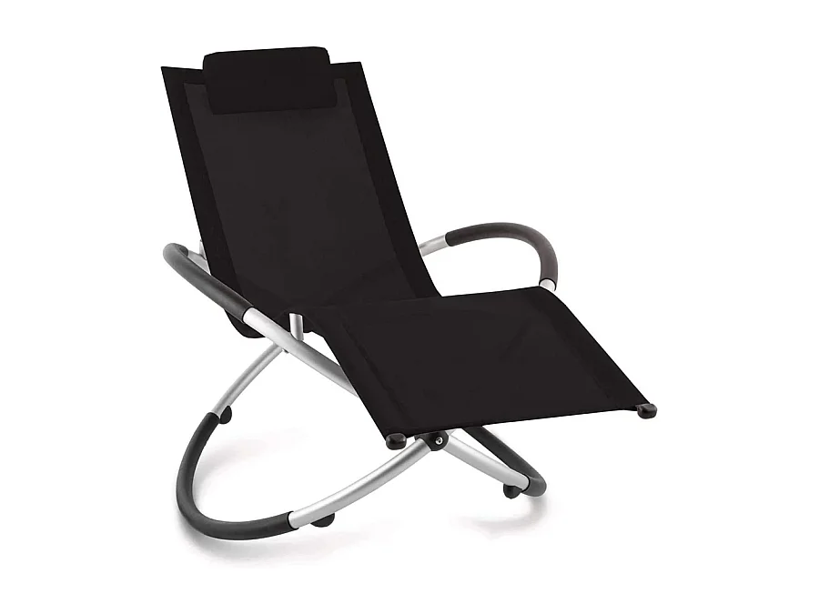 Estosa - Transat de jardin elliptique avec housse noire
