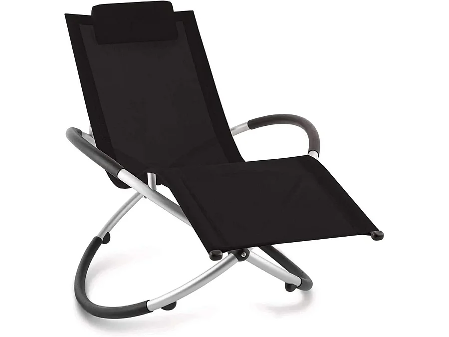 Estosa - Transat de jardin elliptique avec housse noire