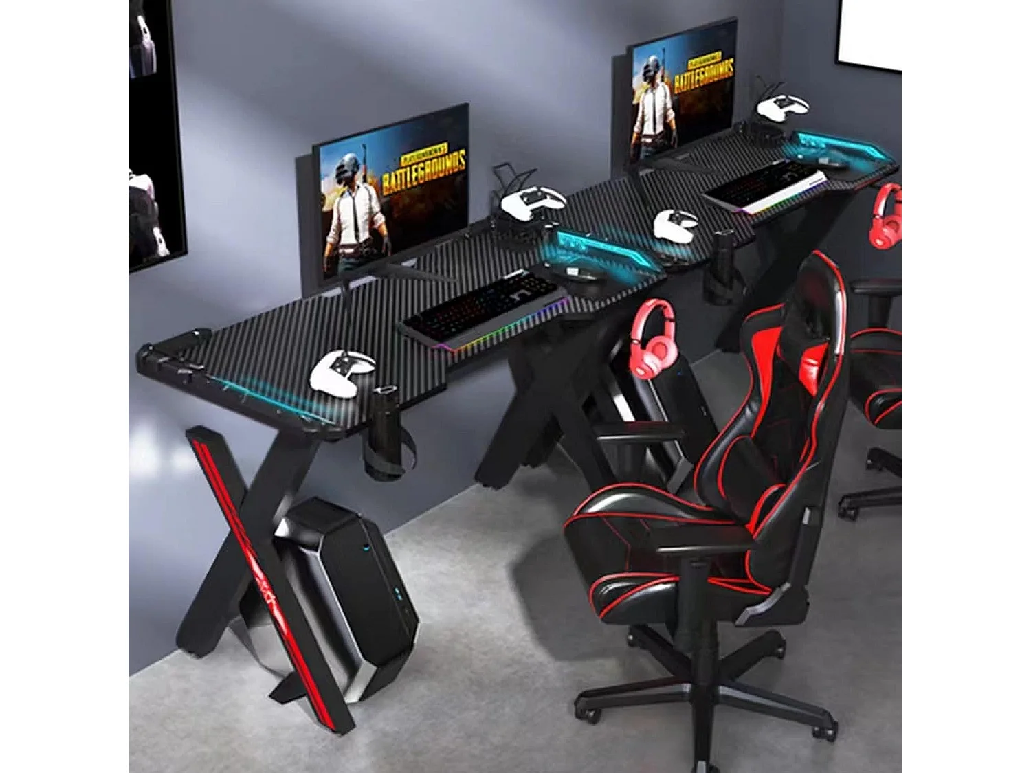 Mesa de Jogos LED RGB, Mesa de Jogos para Laptop, Mesa de Jogos, Mesa de Computador e Mesa de Jogos em MFC