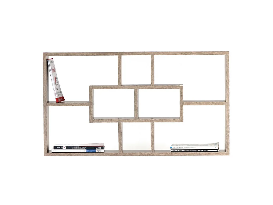 WeHome - Bibliothèque murale design en bois - 8 compartiments