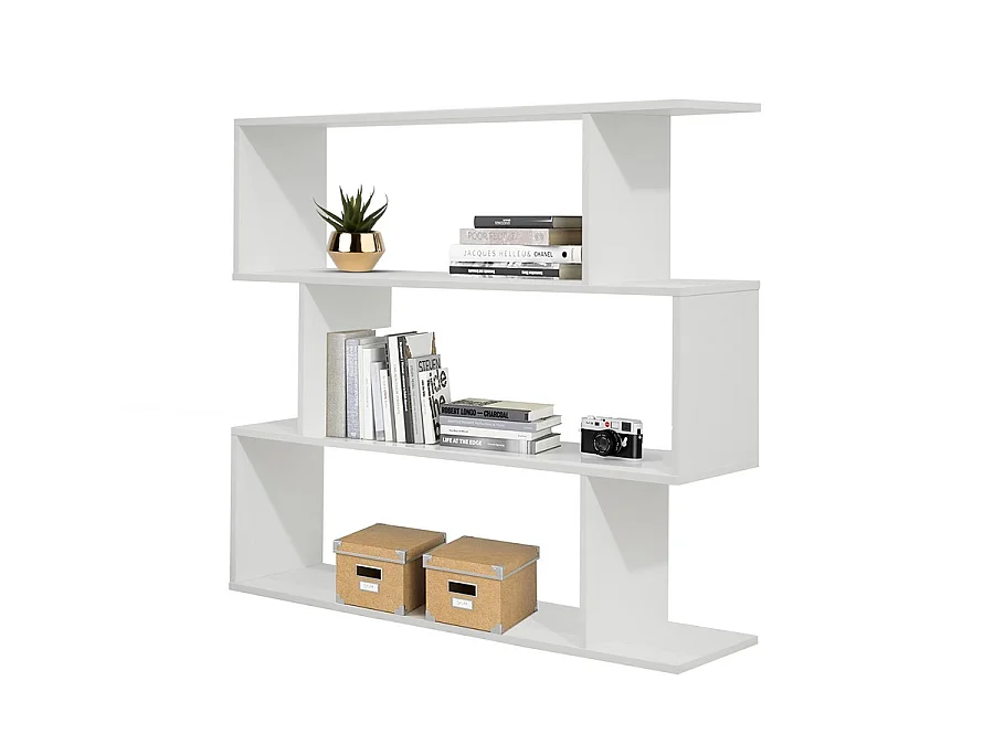 WeHome - bibliothèque murale 3 étagères bibliothèque peu encombrante design moderne 110 x 97 x 25 cm structure en bois mélaminé panneau de 15 mm d'épaisseur