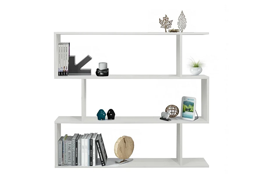 WeHome - bibliothèque murale 3 étagères bibliothèque peu encombrante design moderne 110 x 97 x 25 cm structure en bois mélaminé panneau de 15 mm d'épaisseur